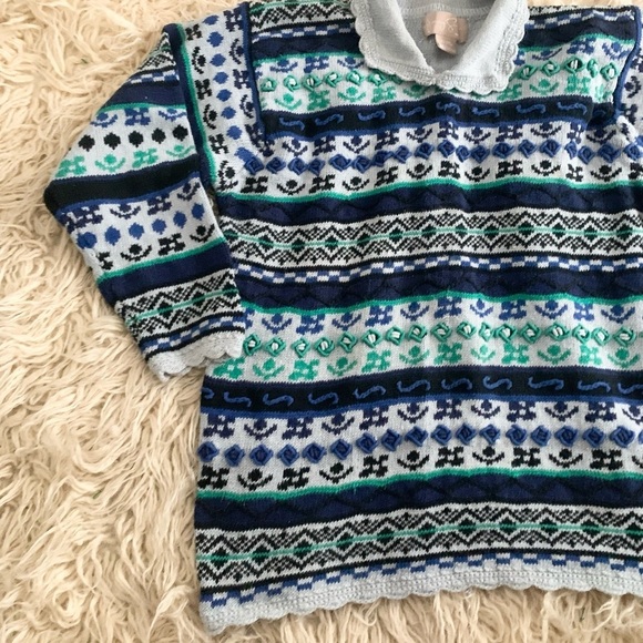 Jimmy Garcia | Vintage Knit Sweater Large Gray Blue Green Oversized - Picture 7 of 16